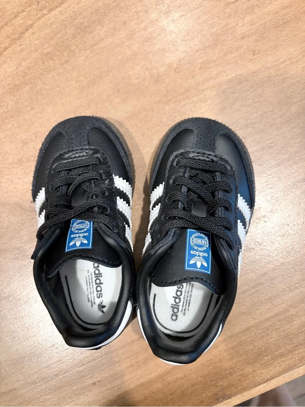 Adidas Toddler Black and White Samba Sneakers 5K
